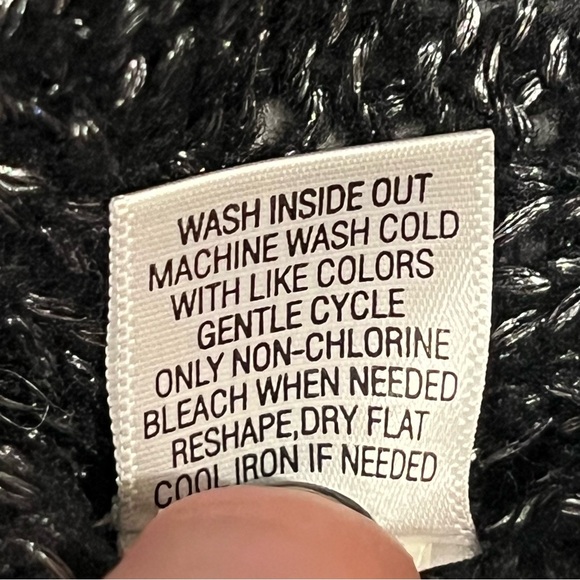 NWOT APT 9 cable knit open front cardigan in black & silver. Size Large. - Picture 7 of 7